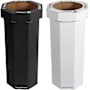 happimess Fleur 94.6 Liter Cardboard Free Standing Compact and Reusable Trash Can - Mixed Finishes - Set of 2 Charcoal Black / Cotton White