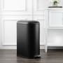 happimess Roland 9.8 Liter ABS, Polypropylene, and Stainless Steel Free Standing Trash Can with Hands-Free Step Pedal Black