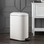 happimess Roland 9.8 Liter ABS, Polypropylene, and Stainless Steel Free Standing Trash Can with Hands-Free Step Pedal White
