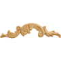 Hardware Resources Acanthus Carved Solid Wood Applique Onlay - Right Curved - 3"H x 12-1/4"W x 1/4"D Natural Maple