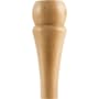 Hardware Resources Unfinished Solid Wood Tapered Bun Foot with Bullnose - 8"H x 3"D - FINAL SALE Natural Hard Maple