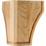 Hardware Resources Unfinished Solid Wood Triangular Corner Mission Bun Foot - 4-1/2"H x 3-1/2" Natural Maple