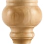 Hardware Resources Unfinished Solid Wood Transitional Turned Furniture Cabinet Leg Bun Foot - 4-1/2"H x 4-1/2"D Natural Maple