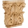 Hardware Resources Capital with Acanthus Styling, 8"H x 8"W x 1-3/4"D Natural Maple