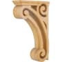 Hardware Resources Corbel with Open Space Styling, 14"H x 3"W x 9-3/8"D Natural Maple