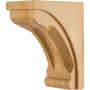 Hardware Resources Corbel with Scooped Center and Edge Styling, 8"H x 4"W x 6"D Natural Hard Maple