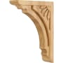 Hardware Resources Corbel with Art Deco Styling, 10"H x 2"W x 7-5/8"D Natural Maple