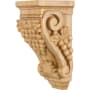 Hardware Resources Corbel with Grape Styling, 10"H x 4-1/2"W x 5"D Natural Maple