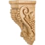 Hardware Resources Corbel with Grape Styling, 14"H x 5"W x 7"D Natural Maple