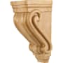 Hardware Resources Traditional Regal Scrolled Solid Wood Corbel Bar Shelf Counter Bracket - 10"H x 4-1/2"W x 5"D Natural Oak