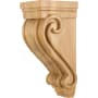 Hardware Resources Traditional Scrolled Solid Wood Hand Carved Corbel Bar Shelf Counter Bracket - 14"H x 5"W x 6-3/4"D Natural Oak