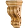 Hardware Resources Corbel with Scrolled Styling, 4"H x 1-1/16"D x 2"W Natural Alder
