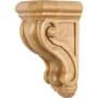 Hardware Resources Corbel with Decorative Styling, 9 3/4"H x 4-1/2"W x 5-3/4"D Natural Maple