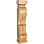 Hardware Resources Large Fireplace Mantel Island Carved Solid Wood Corbel Post Column with Scroll Styling, 36"H x 8"W x 6"D Natural Maple