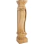 Hardware Resources Large Solid Carved Wood Unfinished Fireplace Mantel Corbel Column Post with German Romanesque Styling, 36"H x 8"W x 7"D Natural Maple