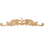 Hardware Resources Fleur De Lis Lily Solid Wood Carved Applique Onlay (MD)- 4-3/4"H x 24"W x 3/4"D Natural Maple