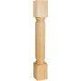 Hardware Resources Corner Post with Reed Styling, 35-1/2"H x 5"D Natural Rubberwood