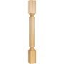Hardware Resources Corner Post with Fluted Styling, 35-1/2"H x 3-1/2"D Natural Rubberwood