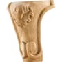 Hardware Resources Foot with Queen Anne Styling, 5"H x 3-1/2"W x 3-1/2"D Natural Maple