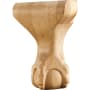 Hardware Resources Foot with Queen Anne Styling, 6"H x 4-1/4"W x 2-3/4"D - FINAL SALE Natural Oak
