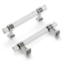 Hickory Hardware Crystal Palace 3-3/4" Center to Center Acrylic Clear Cabinet Bar Handle / Drawer Bar Pull Crysacrylic / Polished Nickel