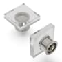 Hickory Hardware Crystal Palace 1-3/8" Square Clear Acrylic Cabinet Knob / Drawer Knob Crysacrylic / Polished Nickel