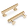 Hickory Hardware Pack of 10 - Woodward 3" Center to Center Square Bar Cabinet Handles / Drawer Pulls Champagne Bronze