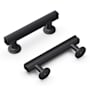 Hickory Hardware Pack of 10 - Woodward 3" Center to Center Square Bar Cabinet Handles / Drawer Pulls Matte Black