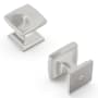 Hickory Hardware Dover 1-1/4 Inch Classic Soft Square Cabinet Knob / Drawer Knob Satin Nickel