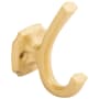 Hickory Hardware Veranda Pack of (5) 1-3/4" Wide Double Prong Faceted Single Wall Mount Robe Bath Towel Hook Brushed Golden Brass