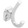 Hickory Hardware Veranda Pack of (5) 1-3/4" Wide Double Prong Faceted Single Wall Mount Robe Bath Towel Hook Chrome