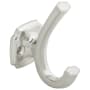 Hickory Hardware Veranda Pack of (5) 1-3/4" Wide Double Prong Faceted Single Wall Mount Robe Bath Towel Hook Satin Nickel
