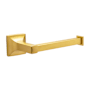 Hickory Hardware Studio 7-5/16" Wide Wall Mounted Contemporary Single Arm Slide On Hook Toilet Paper Holder Brushed Golden Brass
