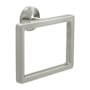 Hickory Hardware Woodward 6-1/2" Wide Square Wall Mounted Bathroom Kitchen Towel Ring Holder Satin Nickel