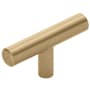 Hickory Hardware Pack of 10 - Bar Pulls 2-3/8" Modern T Bar Cabinet Knobs / Drawer Knobs Champagne Bronze
