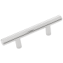 Hickory Hardware Pack of 10 - Bar Pulls 2-1/2" Center to Center Round Bar Cabinet Handles / Drawer Bar Pulls Chrome