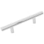 Hickory Hardware Pack of 10 - Bar Pulls 3" Center to Center Round Bar Cabinet Handles / Drawer Bar Pulls Chrome
