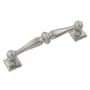 Hickory Hardware Somerset 3-3/4 Inch Center to Center Vintage Farmhouse Cabinet Handle / Drawer Pull Satin Nickel