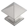 Hickory Hardware Studio Pack of (10) - 1 Inch Square Pyramid Top Cabinet Knobs / Drawer Knobs Satin Nickel