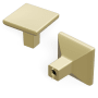 Hickory Hardware Skylight Pack of (10) 1-1/4 Inch Square Cabinet Knobs / Drawer Knobs Elusive Golden Nickel