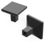 Hickory Hardware Skylight Pack of (10) 1-1/4 Inch Square Cabinet Knobs / Drawer Knobs Matte Black