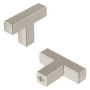 Hickory Hardware Skylight 1-5/8" Wide Square T Bar Cabinet Knob / Drawer Knob Polished Nickel