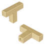Hickory Hardware Skylight 1-5/8" Wide Square T Bar Cabinet Knob / Drawer Knob Champagne Bronze