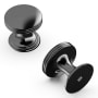 Hickory Hardware American Diner 1" Round Classic 50s Retro Cabinet Knob / Drawer Knob Black Nickel