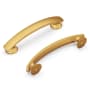 Hickory Hardware American Diner 3-3/4" (96mm) Center to Center Classic Retro Vintage Cabinet Handle / Drawer Pull Brushed Golden Brass