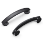 Hickory Hardware American Diner 3-3/4" (96mm) Center to Center Classic Retro Vintage Cabinet Handle / Drawer Pull Matte Black