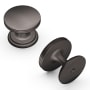 Hickory Hardware American Diner Pack of (10) 1-3/8" Round Vintage Retro Cabinet / Drawer Knobs Vintage Bronze