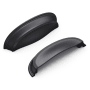 Hickory Hardware American Diner 3 and 3-3/4" Dual Center to Center Classic Vintage Cabinet Cup Pull / Drawer Cup Pull Matte Black