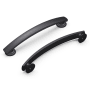 Hickory Hardware American Diner Pack of (10) 5-1/16" Center to Center Arched Bar Retro Vintage Cabinet Handles / Drawer Pulls Matte Black