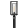 Hinkley Lighting Republic 120v 1 Light 17" Tall Coastal Elements Outdoor Single Head Post Light with Seedy Glass Shade Black